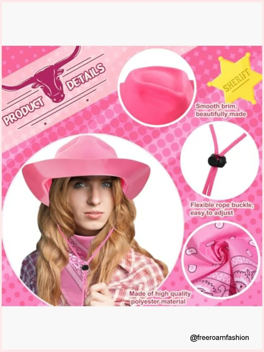 Cowboy Hats and Bandanas Set - 48 Pieces Western Party Supplies